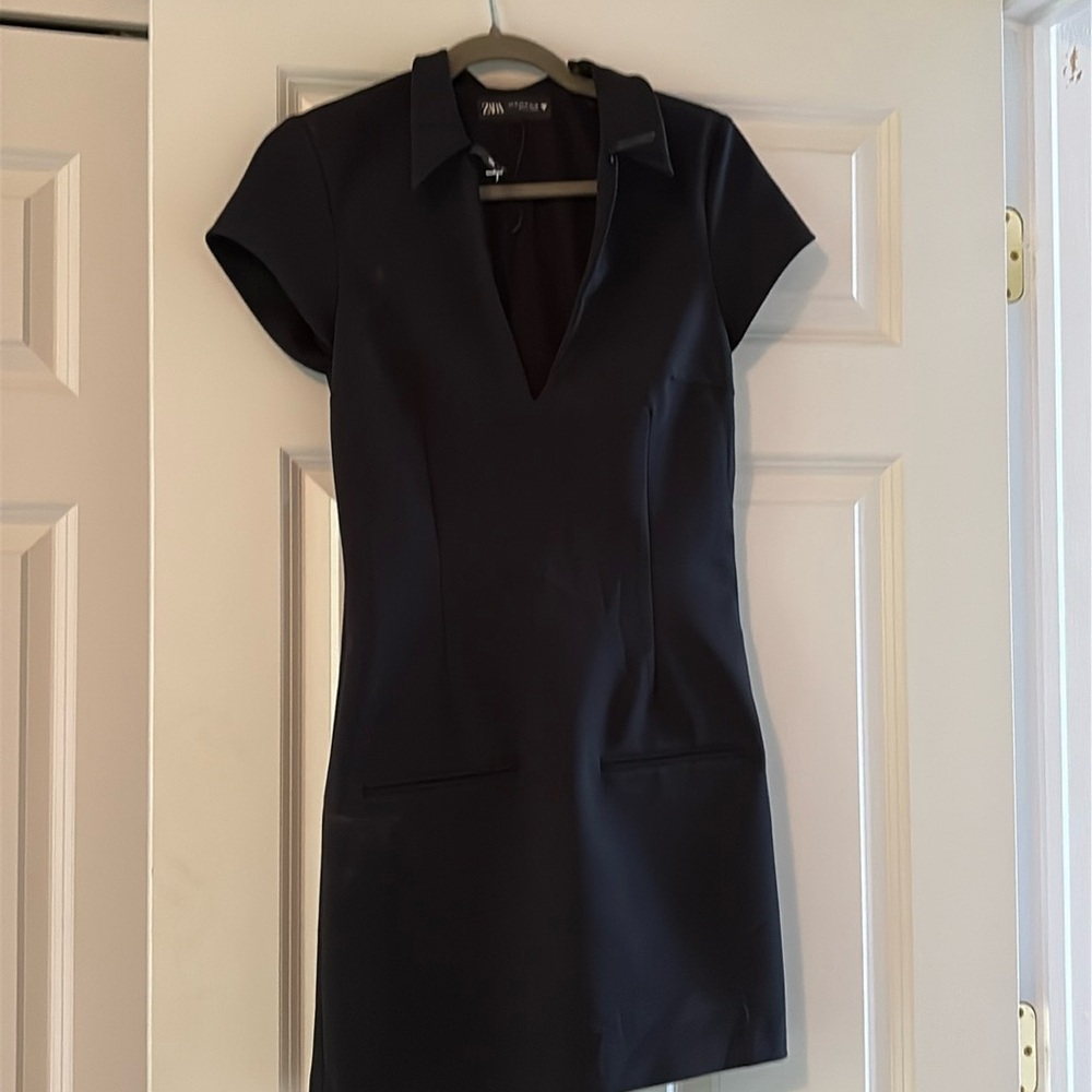 Zara buckle neck mini dress